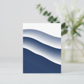 Abstracte Navy Blauwe Oceaangolven Briefkaart (Staand voorkant)