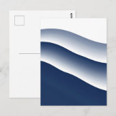 Abstracte Navy Blauwe Oceaangolven Briefkaart (Voorkant / Achterkant)