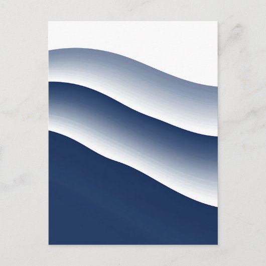Abstracte Navy Blauwe Oceaangolven Briefkaart (Voorkant)