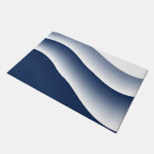 Abstracte Navy Blauwe Oceaangolven Deurmat (Schuin)