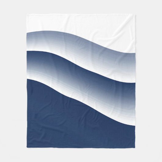 Abstracte Navy Blauwe Oceaangolven Fleece Deken (Voorkant)