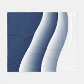 Abstracte Navy Blauwe Oceaangolven Fleece Deken (Voorkant (Horizontaal))