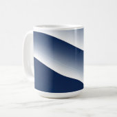 Abstracte Navy Blauwe Oceaangolven Koffiemok (Voorkant links)