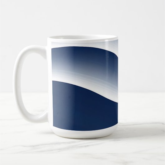 Abstracte Navy Blauwe Oceaangolven Koffiemok (Links)