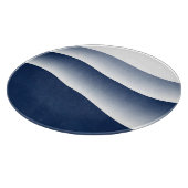 Abstracte Navy Blauwe Oceaangolven Snijplank (Hoek)