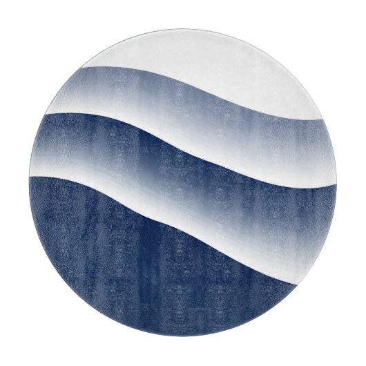 Abstracte Navy Blauwe Oceaangolven Snijplank (Voorkant)