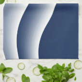 Abstracte Navy Blauwe Oceaangolven Theedoek (Gevouwen)