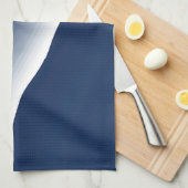 Abstracte Navy Blauwe Oceaangolven Theedoek (Quarter Fold)