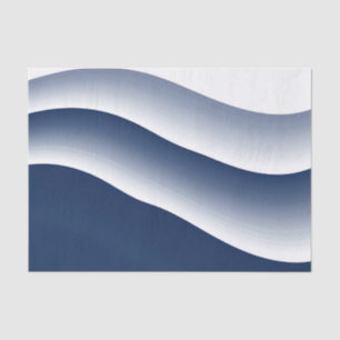 Abstracte Navy Blauwe Oceaangolven Tissuepapier