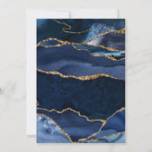 Abstracte Navy Blue Agate Waterverf Verjaardag Kaart (Achterkant)