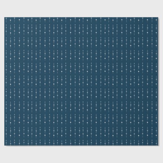 Abstracte Navy Blue Nordic Winter Cadeaupapier (Vlak)