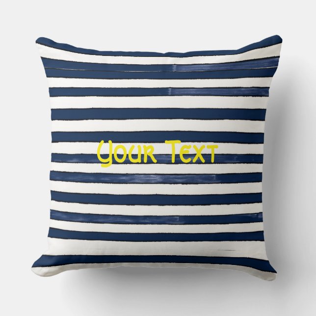 Abstracte Navy Stripes Naadloos Patroon Kussen (Voorkant)