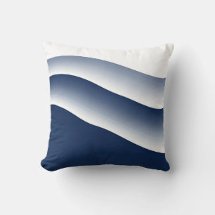 Abstracte Navyblauwe Oceaangolven Kussen