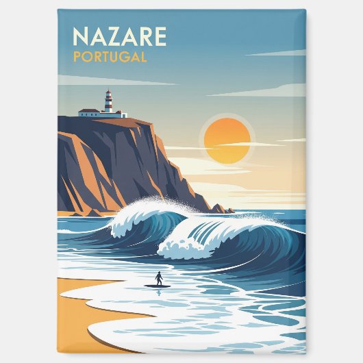 Abstracte Nazare Portugal Magneet (Voorkant)