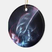 Abstracte nebula Blue en Paars Keramisch Ornament (Links)