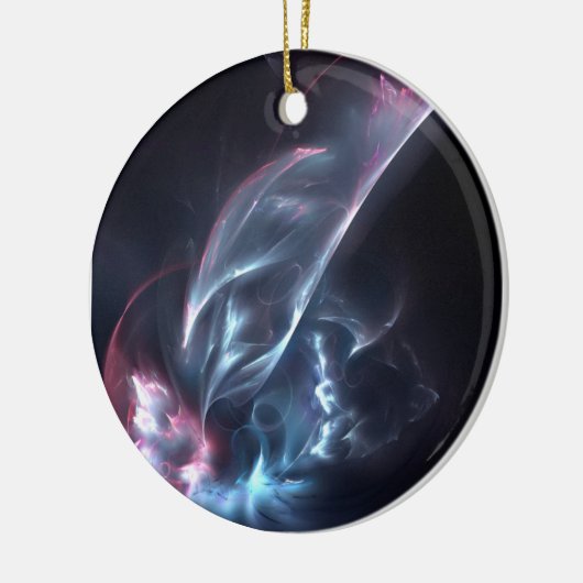 Abstracte nebula Blue en Paars Keramisch Ornament (Links)