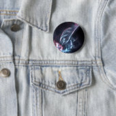 Abstracte nebula Blue en Paars Ronde Button 5,7 Cm (In situ)