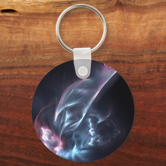 Abstracte nebula Blue en Paars Sleutelhanger (Voorkant)
