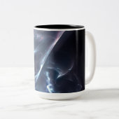 Abstracte nebula Blue en Paars Tweekleurige Koffiemok (Voorkant rechts)