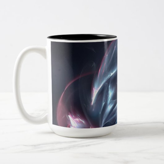 Abstracte nebula Blue en Paars Tweekleurige Koffiemok (Links)