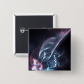 Abstracte nebula Blue en Paars Vierkante Button 5,1 Cm (Voorkant /achterkant)