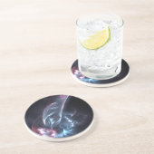 Abstracte nebula Blue en Paars Zandsteen Onderzetter (Zijkant)