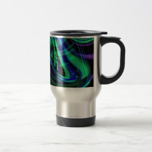 Abstracte Neon Aqua N Blue Waves Reisbeker