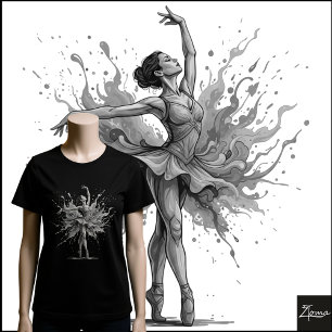 Abstracte Neon Ballerina En Pointe Spat Tri-Blend Shirt
