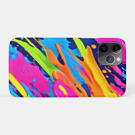 Abstracte Neon Brushstrokes Splash Art Case-Mate iPhone Case (Achterkant (horizontaal))