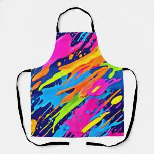 Abstracte Neon Brushstrokes Splash Art Schort