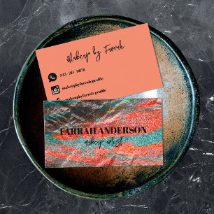 Abstracte Neon Colored Metallic Faux Folie Visitekaartje