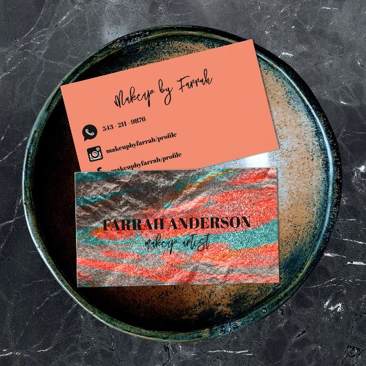 Abstracte Neon Colored Metallic Faux Folie Visitekaartje