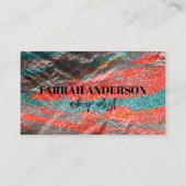 Abstracte Neon Colored Metallic Faux Folie Visitekaartje (Voorkant)