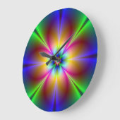 Abstracte Neon Daisy Round Wall klok (Hoek)