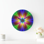 Abstracte Neon Daisy Round Wall klok (Huis)