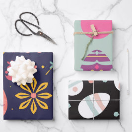 Abstracte Neon Easter Egg Wrap Inpakpapier Vel