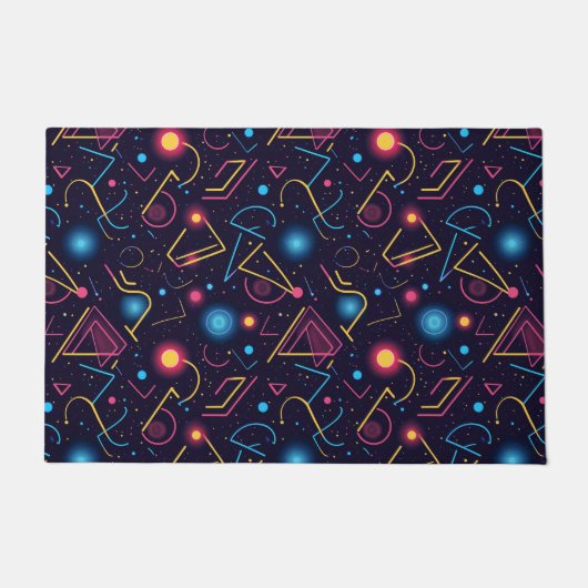 Abstracte neon geometrische vormen ontwerp deurmat (Voorkant)