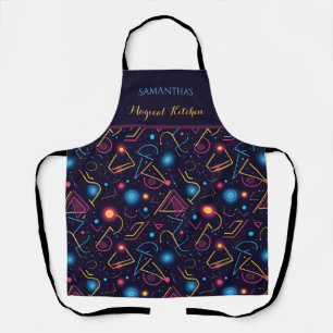Abstracte neon geometrische vormen ontwerp schort