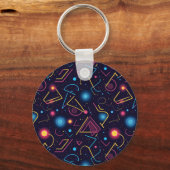 Abstracte neon geometrische vormen ontwerp sleutelhanger (Achterkant)