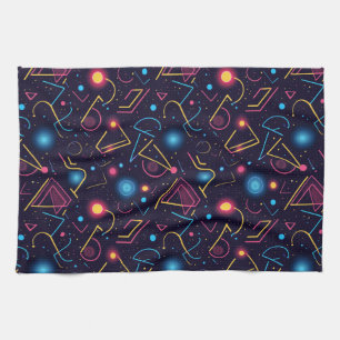 Abstracte neon geometrische vormen ontwerp theedoek