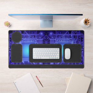 Abstracte neon gloeiende vormen bureau organizer bureaumat