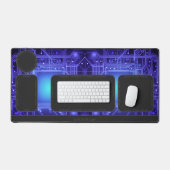 Abstracte neon gloeiende vormen bureau organizer bureaumat (Keyboard & Muis)