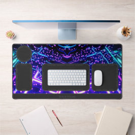 Abstracte neon gloeiende vormen bureau organizer bureaumat