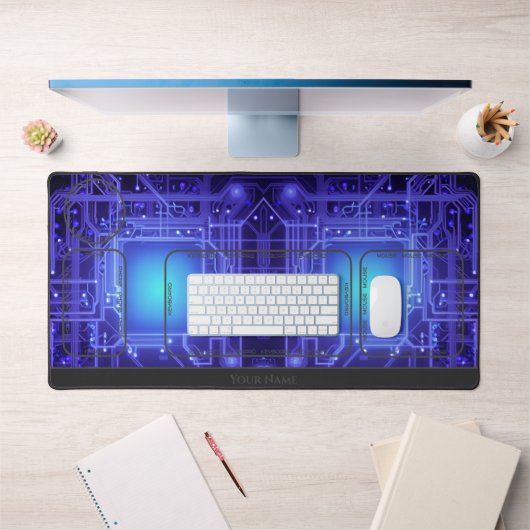Abstracte neon gloeiende vormen bureau organizer bureaumat (Kantoor 1)