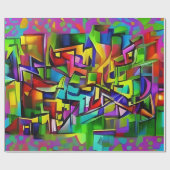 Abstracte Neon Graffiti Cadeaupapier (Vlak)