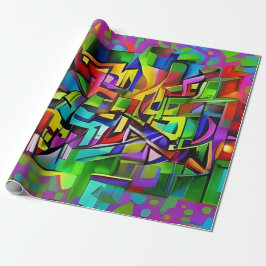 Abstracte Neon Graffiti Cadeaupapier