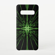 Abstracte Neon Green Black Symmetrie