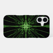 Abstracte Neon Green Black Symmetrie iPhone 16 Hoesje (Achterkant horizontaal)