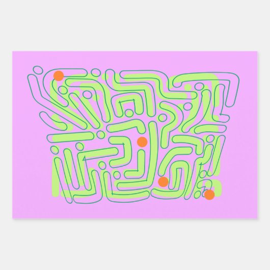 Abstracte Neon Inpakpapier Vel (Voorkant)