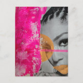 Abstracte Neon Liefdesdame Mixed Media Collage Briefkaart (Voorkant)